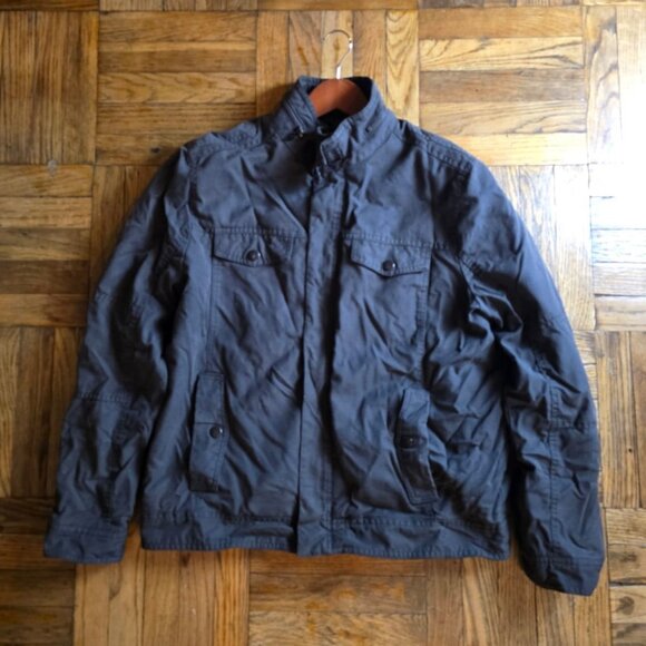 Vintage Kenneth Cole New York Mens Bomber Jacket ( L )Gray Full Zip Military EUC - Picture 6 of 7